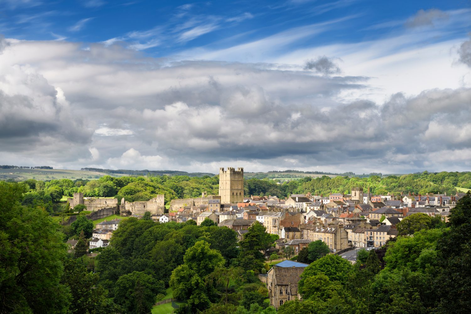 Historic,Market,Town,Of,Richmond,In,North,Yorkshire,England,With